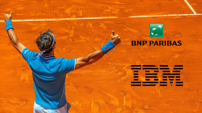 bnp paribas ibm cloud deal shown against French Open background