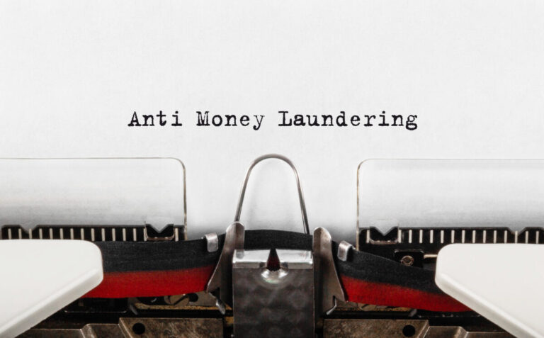 Anti Money Laundering typed on retro typewriter