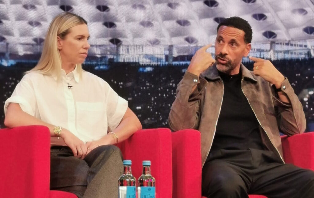 Carly Telford and Rio Ferdinand at Lenovo Accelerate 2025 London