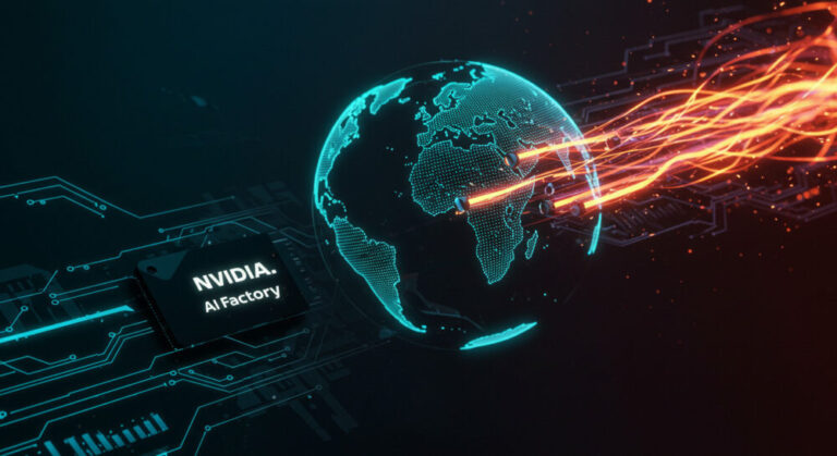 sweden ai factory shown by abstract indicating arrival of Nvidia's AI factories across the world