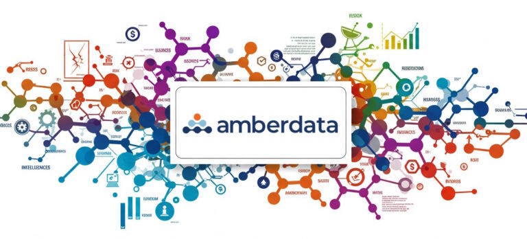 amberdata logo with abstract images to show blockchain technology