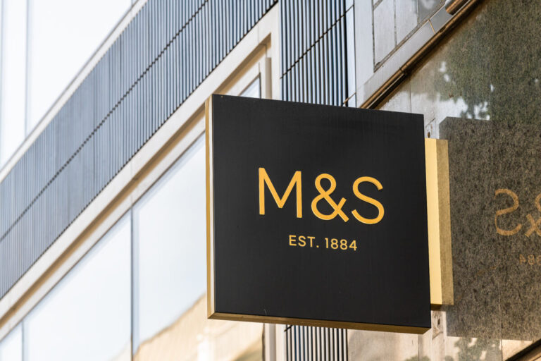 Marks & Spencer arrests illustrated by close-up of M&S sign