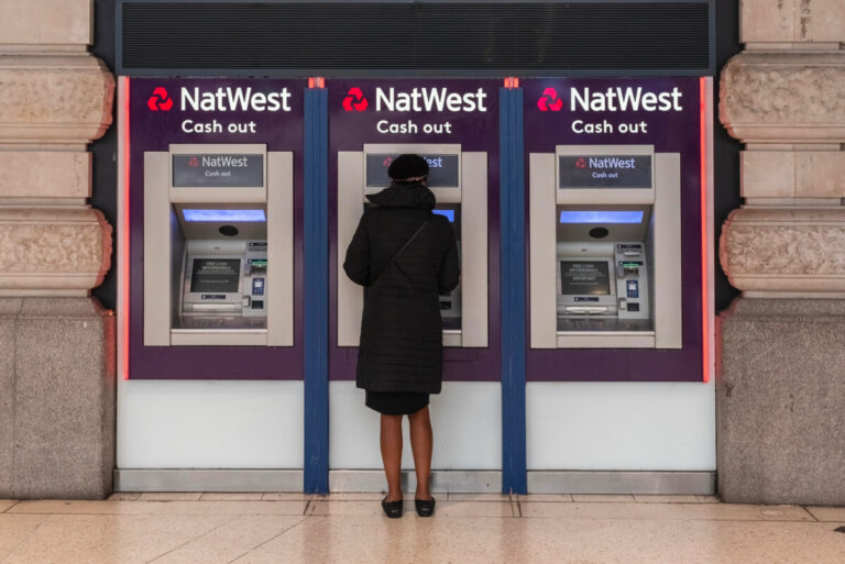 Natwest AI Deal AWS shown with trio of NatWest ATMs