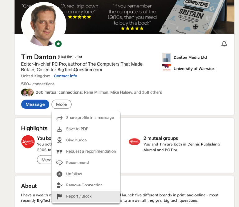 How do I block someone on LinkedIn (without them knowing)? | TechFinitive