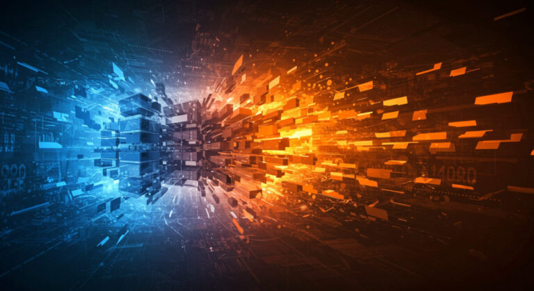 file storage hpe: abstract image of file storage in business exploding in size over the years