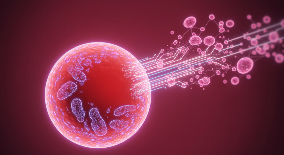 AI in healthcare abstract illustrating use of AI to aid analysis of blood samples