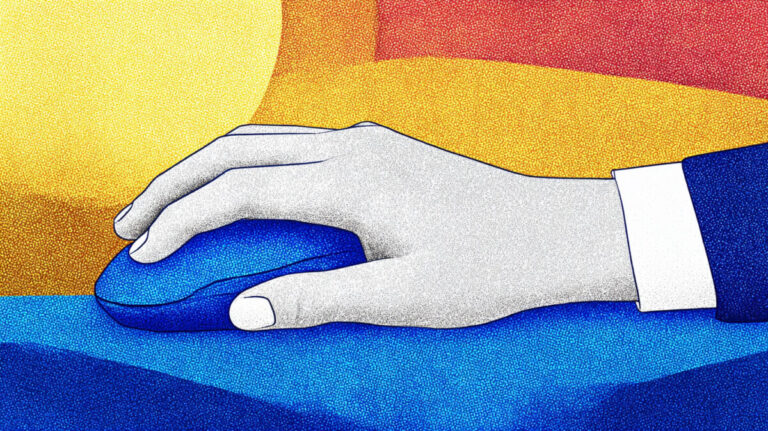 AI impact on website traffic shown by illustration of hand on a computer mouse