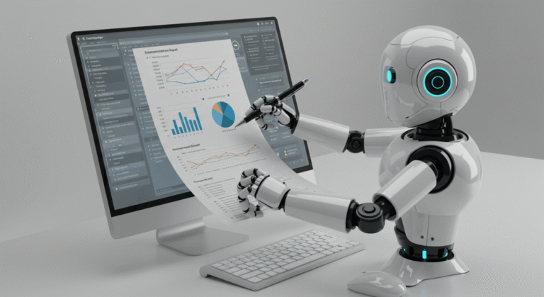 Realistic image of chatbot making up a government report