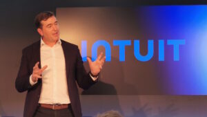 Ciarán Quilty, Intuit's Senior Vice President, International, at the global launch of its AI agents in London