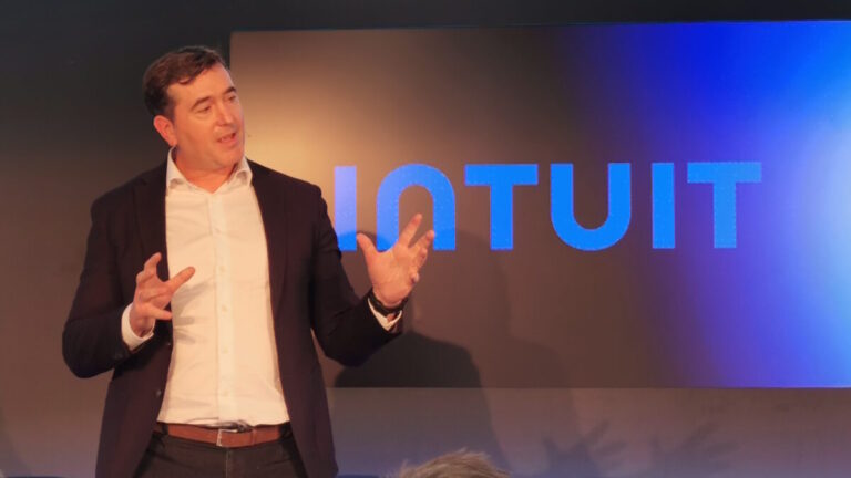 Ciarán Quilty, Intuit's Senior Vice President, International, at the global launch of its AI agents in London