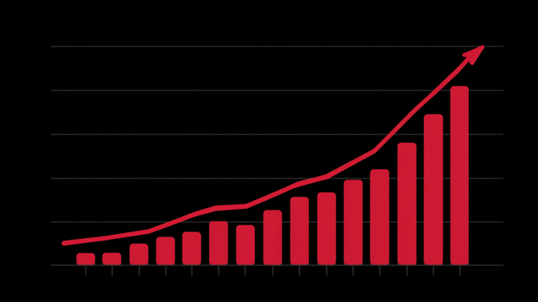 A graph showing a sharp increase
