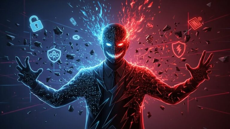 GeminiJack AI threat shown by abstract being attacking your network