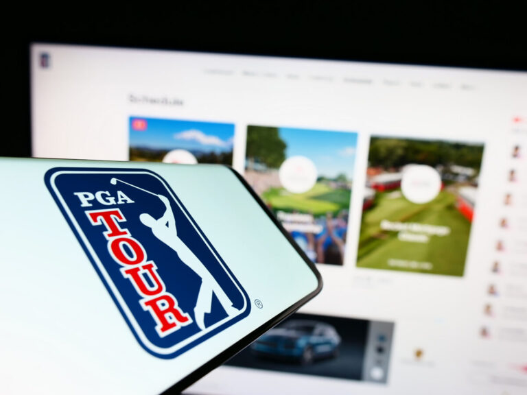 AWS and PGA Tour partnership shown by screenshot of app and website
