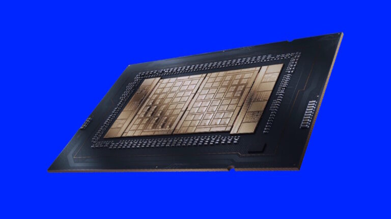Intel xeon 600 processor against blue background