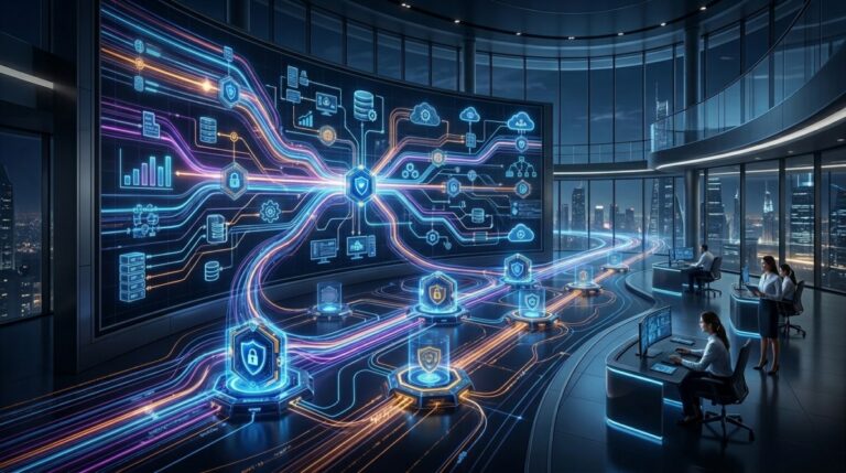 AI governance in automation - AI-driven workflows with embedded controls and audit trails across connected systems
