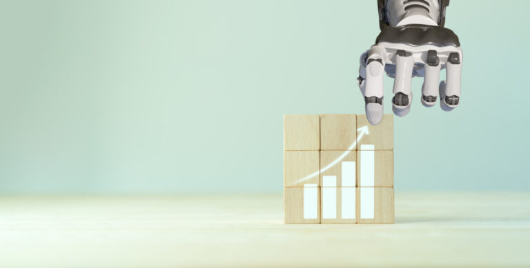 Achieving exponential growth through digital transformation concept. Increasing arrow, the exponential curve of progress in business performance. Investing digital tools, transformative technologies.