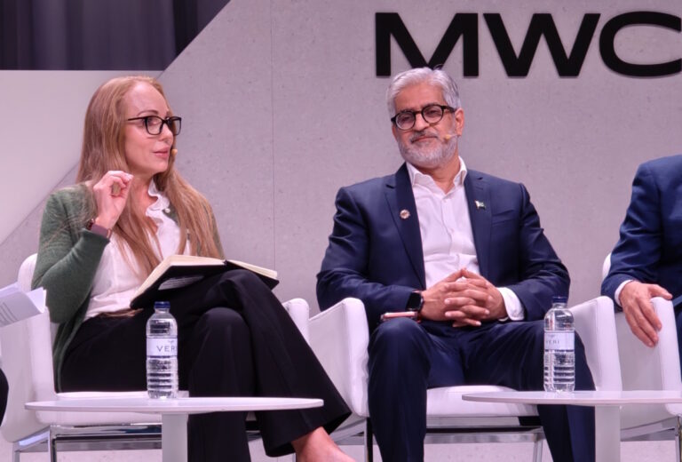 Christine Gadsby, Vice President and Chief Security Advisor of BlackBerryย Secure Communications, during the MWC session focused on global governance