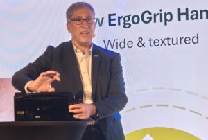 Dirk Weigelt, Senior Product and Solutions Manager at Panasonic Toughbook, claimed on-stage that "we have made an ergonomic leap in rugged computing".