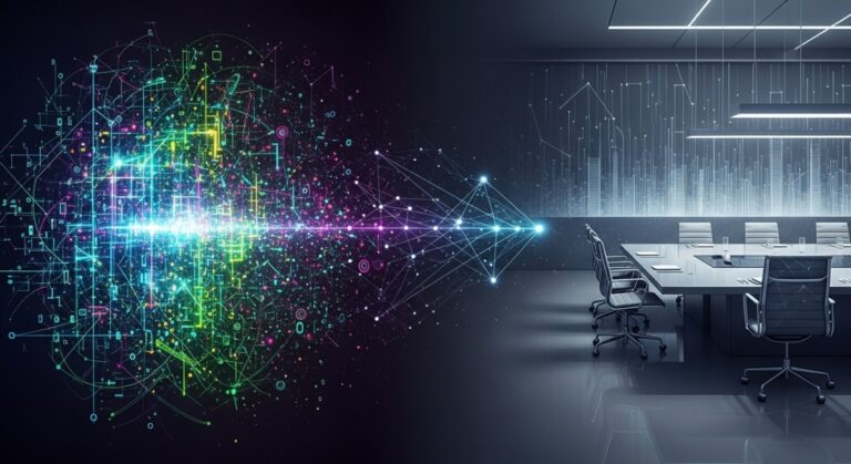 Enterprise AI accountability Abstract to suggest AI is moving from experimentation to the boardroom