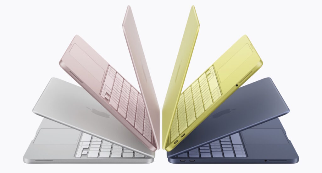 The different colour options for the Apple MacBook Neo