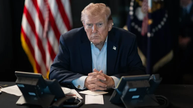 Anthropic vs Trump timeline illustrated by official photo of Donald Trump at launch of war in Iran