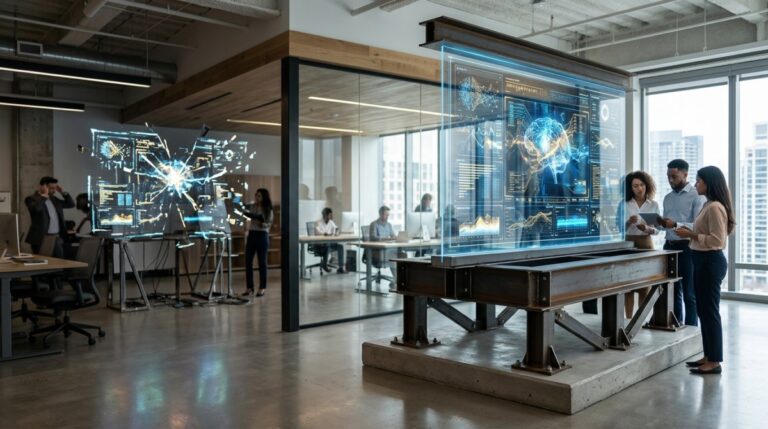 How to achieve ROI from AI - AI system supported by a strong structural foundation, contrasting with an unstable system lacking underlying support.