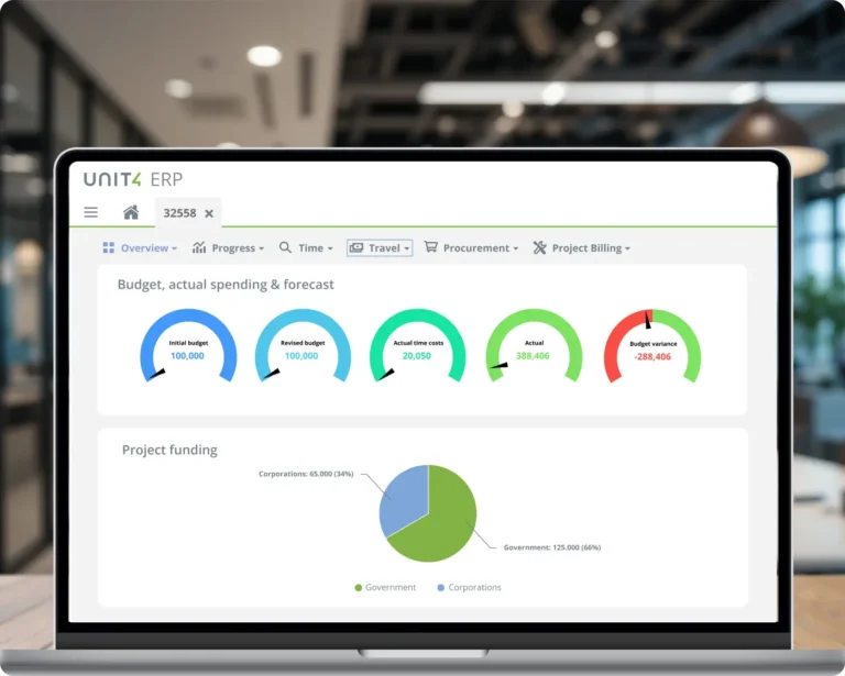 Unit4 screenshot on laptop