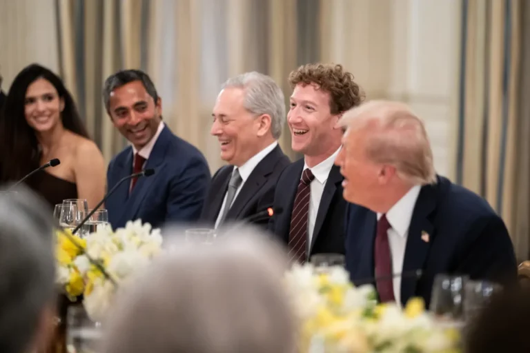 white house dinner with technology leaders featuring Donald Trump and Mark Zuckerberg