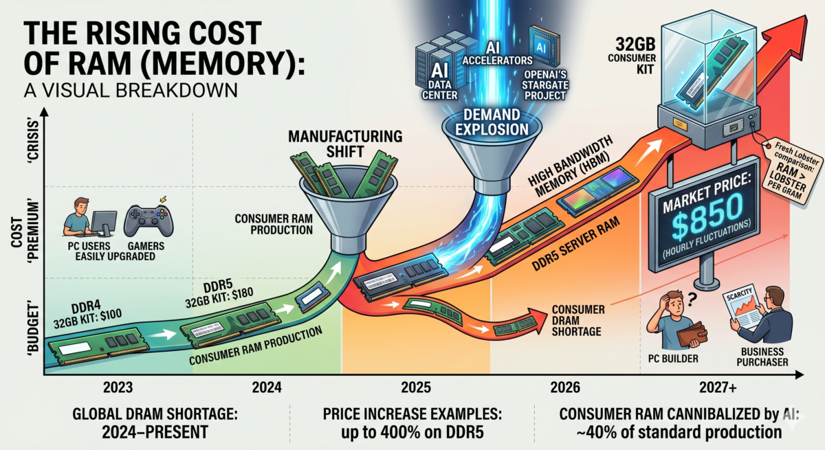 RAMpocalypse shown via infographic of rising RAM prices