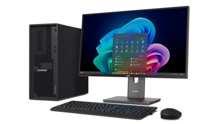 Lenovo Thinkstation P4 with a Lenovo P32 monitor