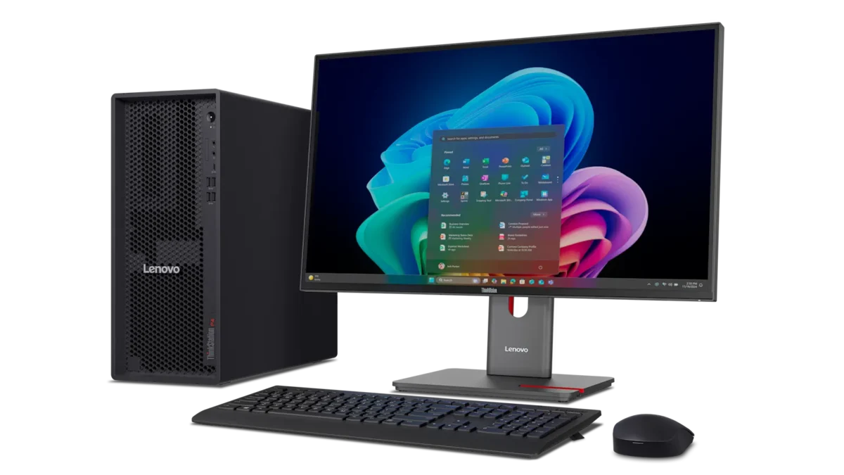 Lenovo Thinkstation P4 with a Lenovo P32 monitor