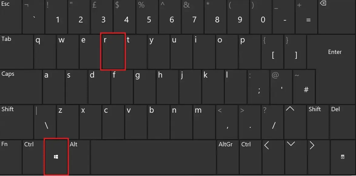 Windows key and R