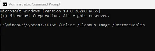 DISM command in cmd