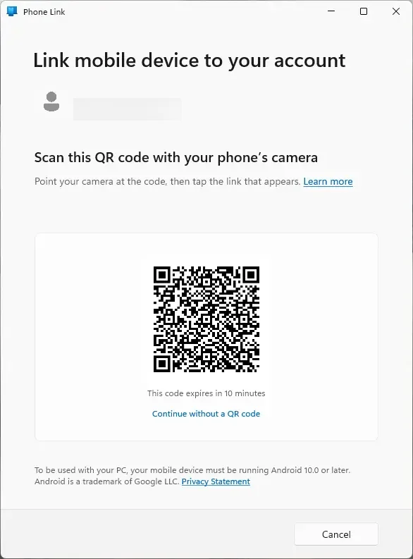 Phone Link QR Code