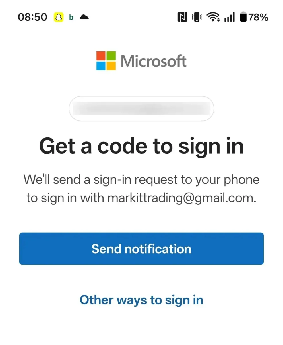 Sign into Microsoft account