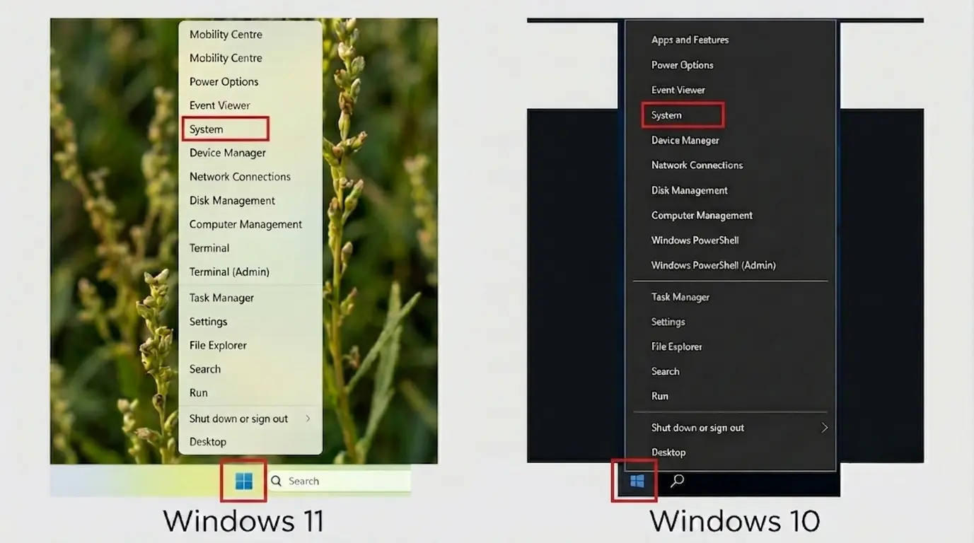 Windows 10 and 11 start menu system