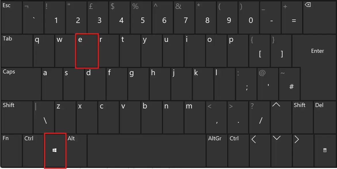 Windows and E key