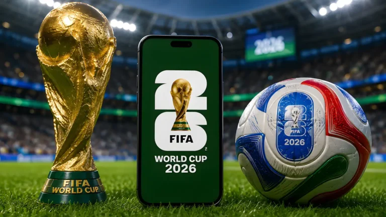 fifa world cup trophy, app and official ball