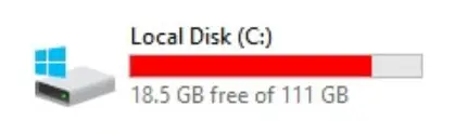 hard drive with red indicator line