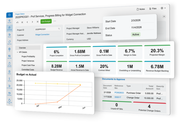 Acumatica dashboard