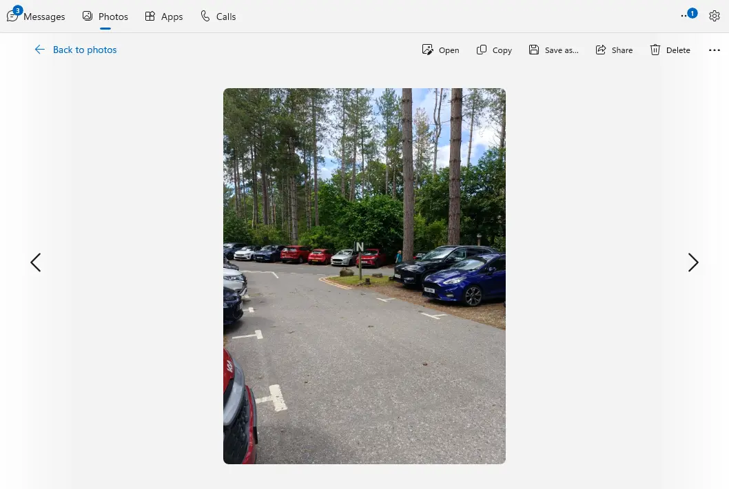 photos in phone link