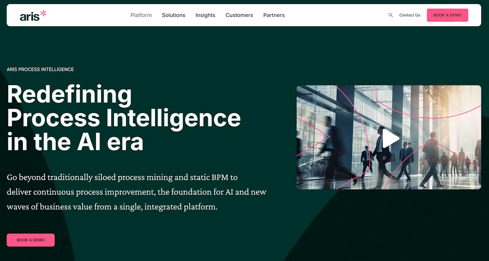 process intelligence aris homepage screenshot