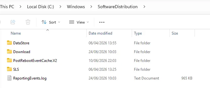 oftwaredistribution folder