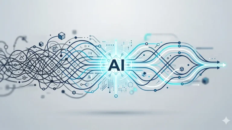 abstract image to show the concept of AI helping to solve supply chain challenges