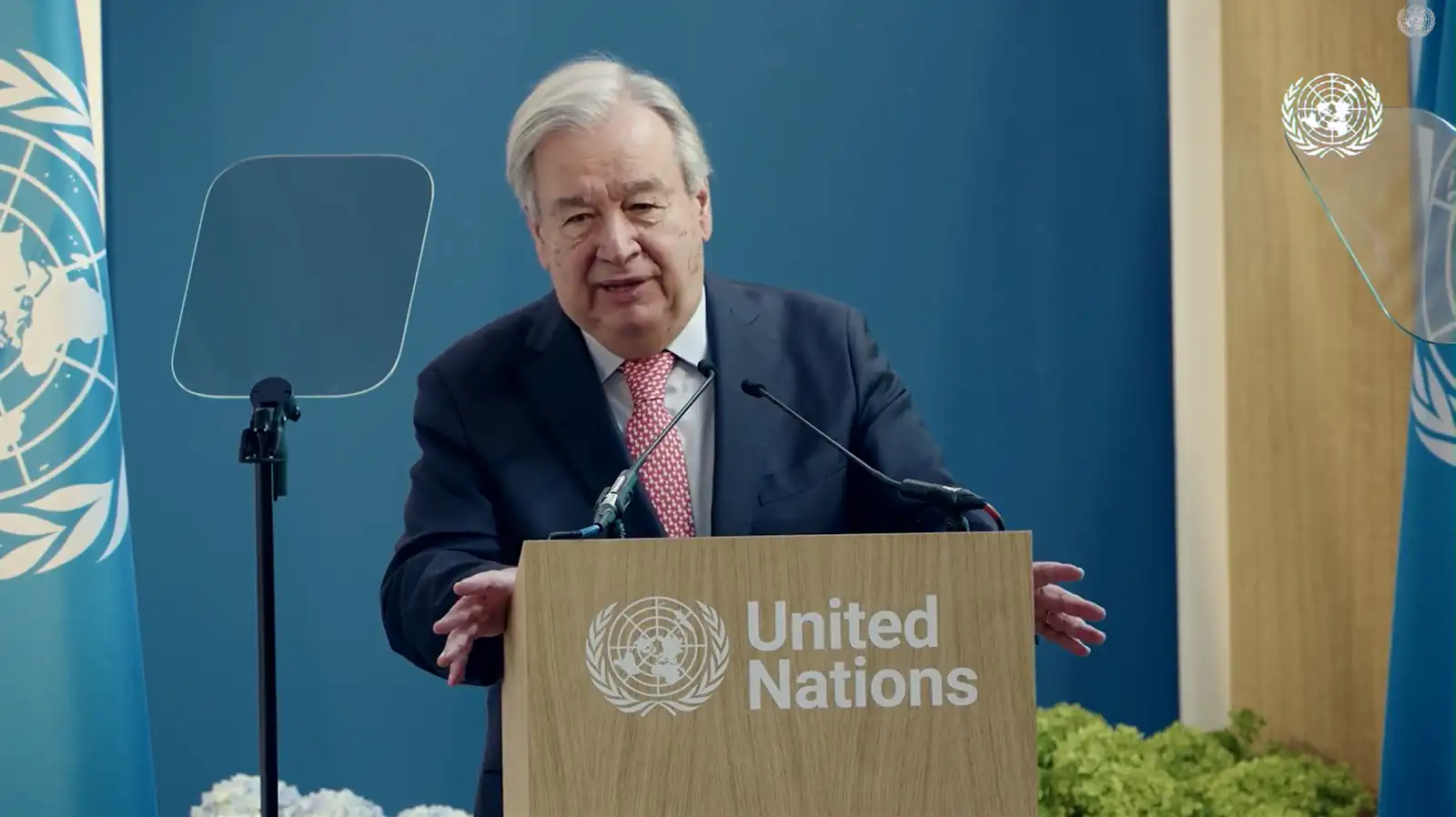 UN Secretary-General António Guterres talking at the London Climate Action Week (image: UN)