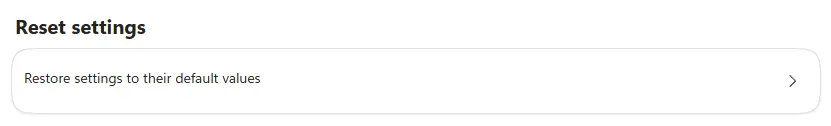Restore settings to their default values in Edge