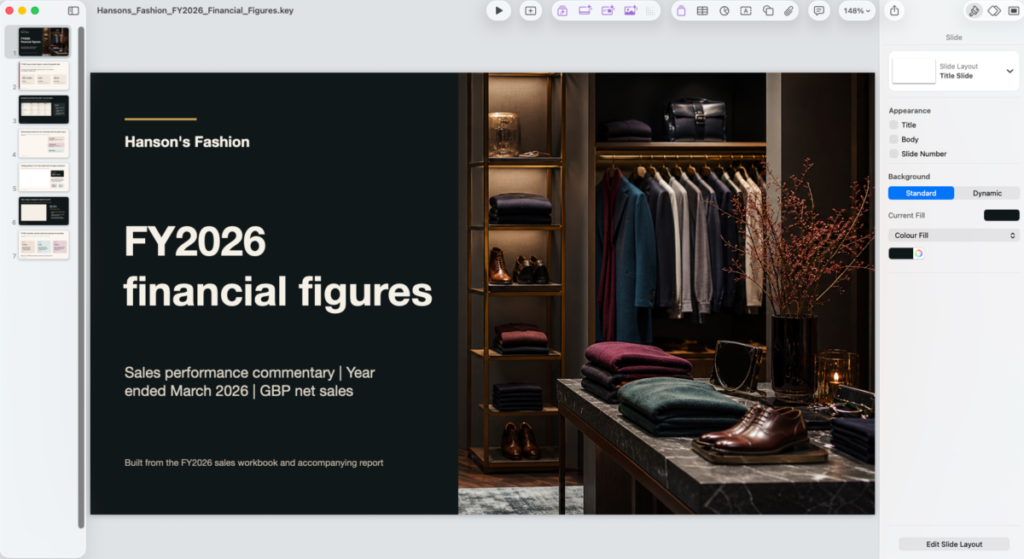 A presentation created in Keynote by ChatGPT
