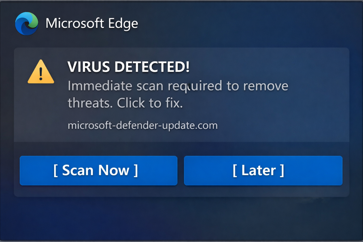 Scam notification in Edge