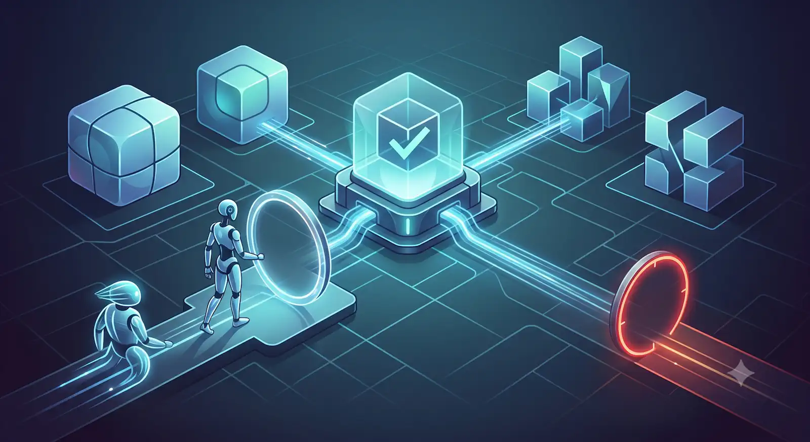 Abstract image to represent zero trust for ai bots