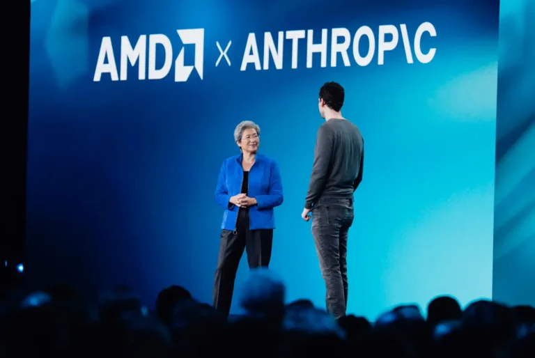 AMD CEO Dr Lisa Su with Anthropic Co-Founder Tom Brown on-stage at Advancing AI 2026 in San Francisco